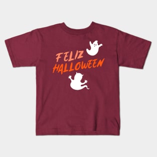 Feliz Halloween (2 ghosts) Kids T-Shirt